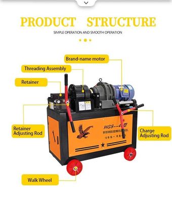 5.5kw Verticale a doppia testa a tre alberi macchina di filettatura per filettatura di precisione