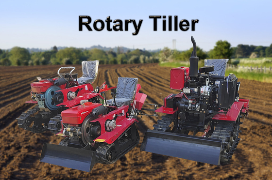 Motore Diesel 800 KG Trattore di gomma per il campo di riso Silt Crawler rotativo