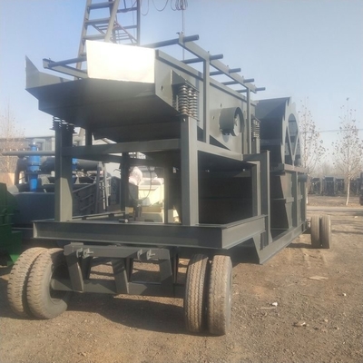 Macchina mobile per lo screening della sabbia di silice a doppio strato a vibrazione per il campo di sabbia in mobile