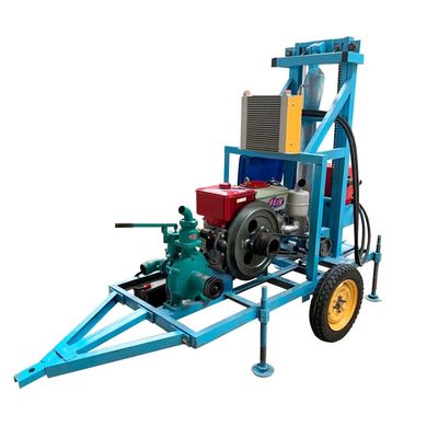 Top Drive Head Portable Wheels Hydraulic Water Well Core Drilling Rig nelle Filippine
